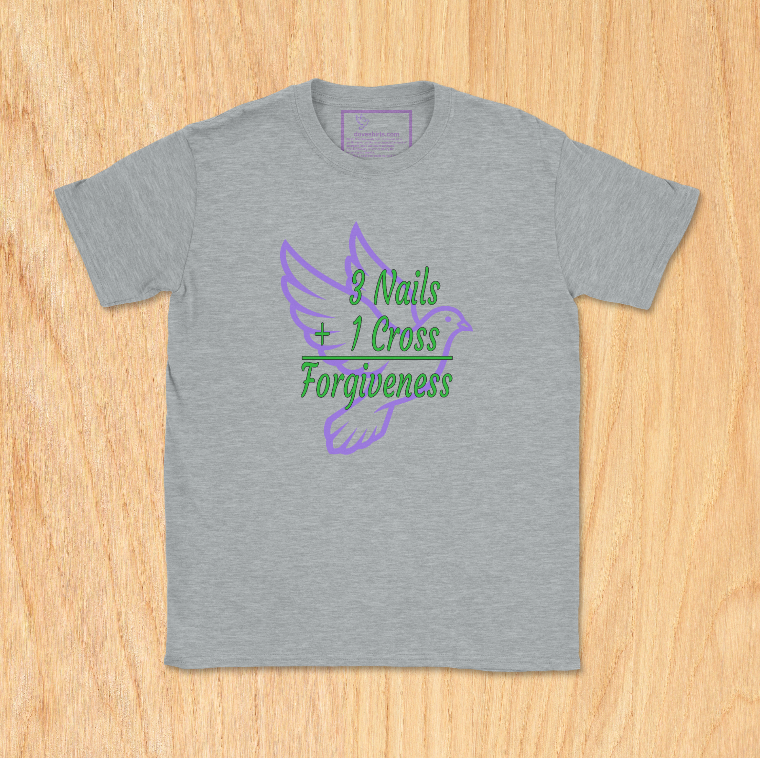 3 Nails + 1 Cross = Forgiveness – Youth Christian Tee
