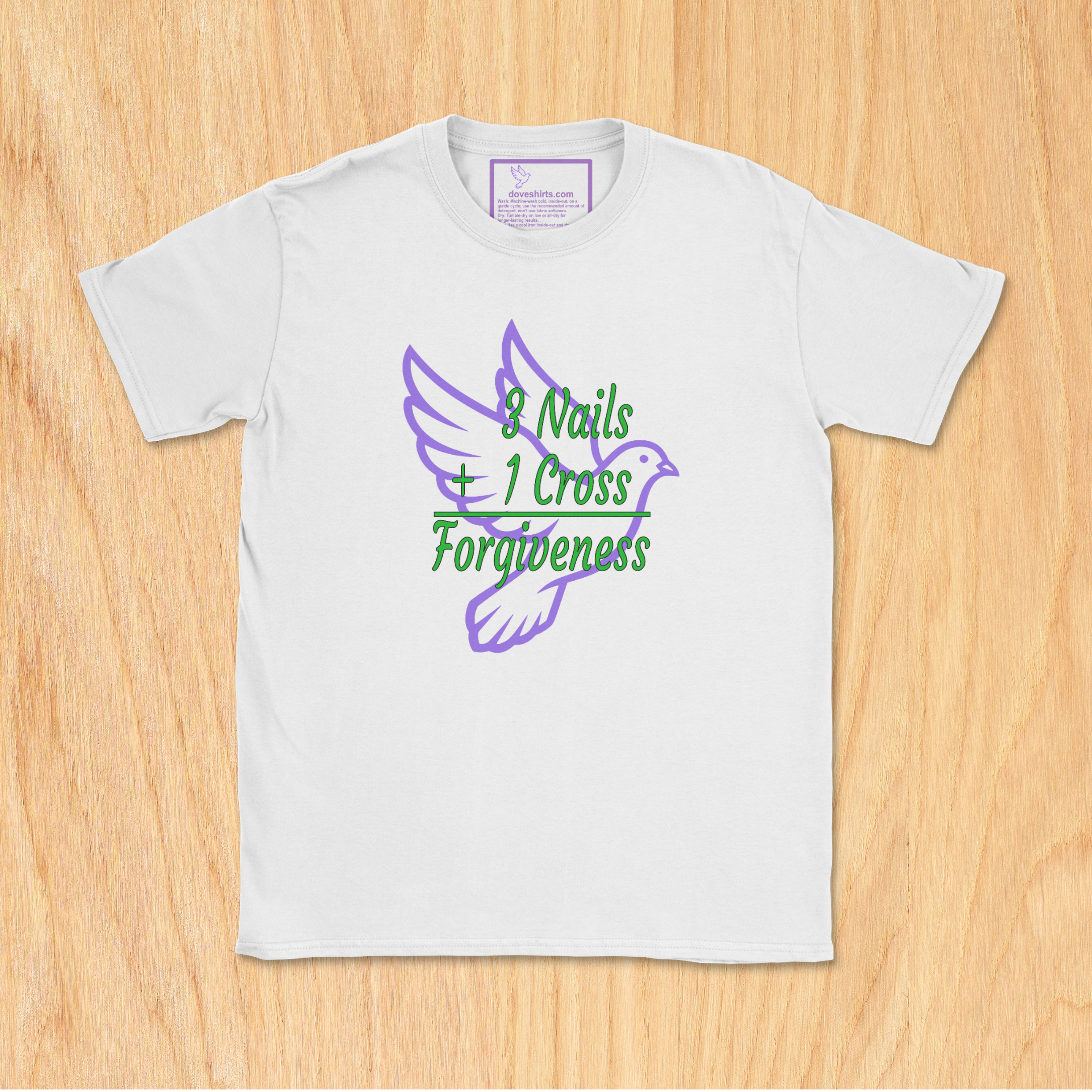 3 Nails + 1 Cross = Forgiveness – Youth Christian Tee