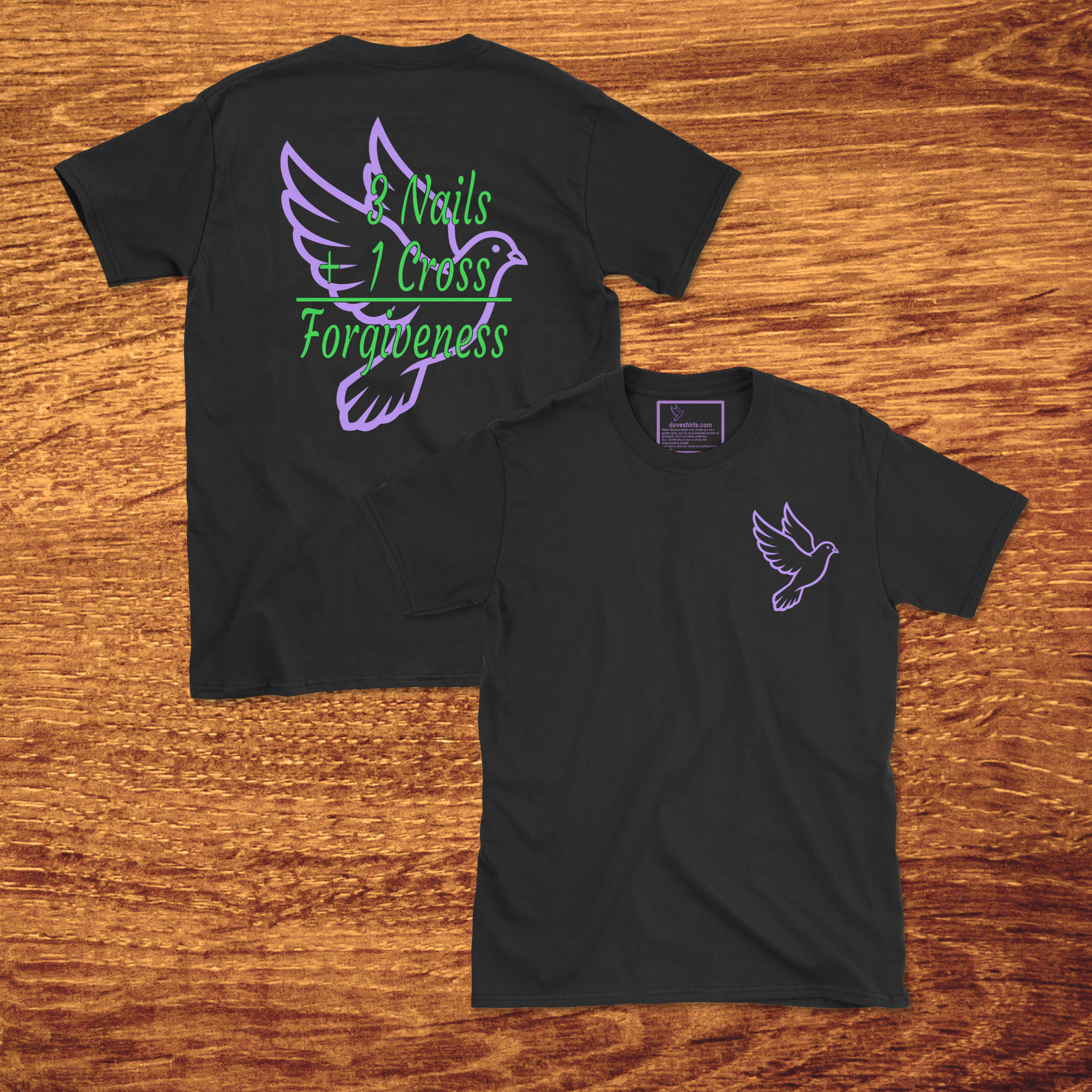 3 Nails + 1 Cross = Forgiveness, Made to Order Adult T-Shirt, Gildan Softstyle 4.5 oz 100% Ring Spun Cotton Tee