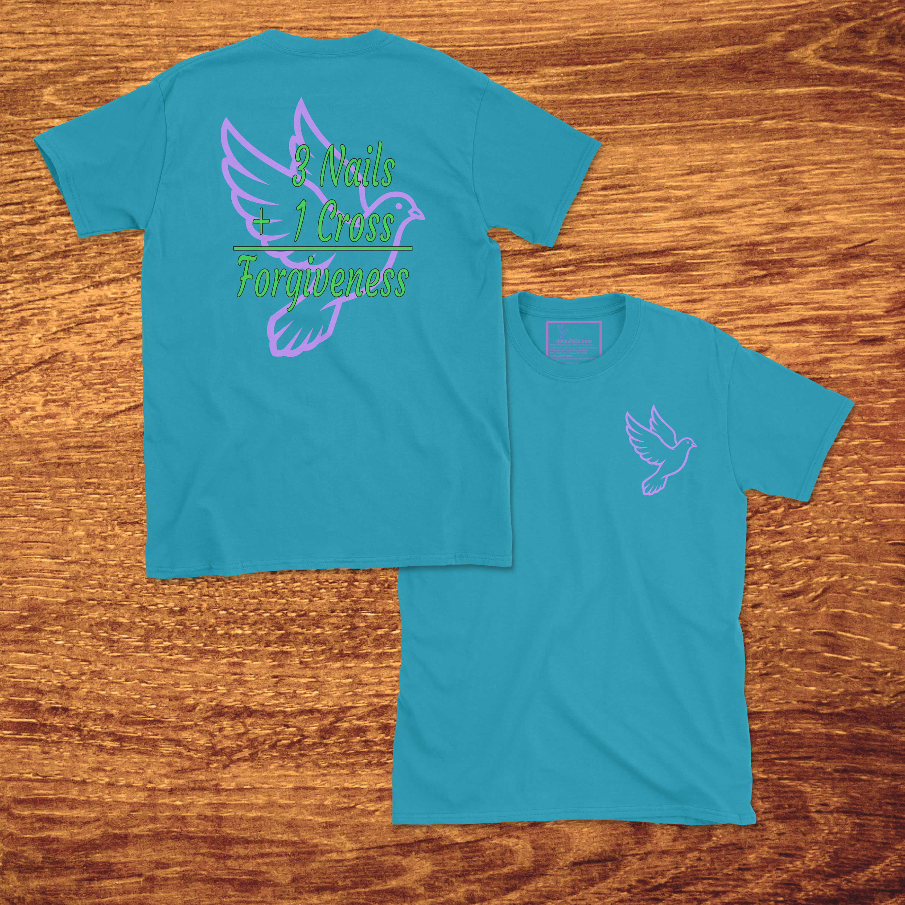 3 Nails + 1 Cross = Forgiveness, Made to Order Adult T-Shirt, Gildan Softstyle 4.5 oz 100% Ring Spun Cotton Tee
