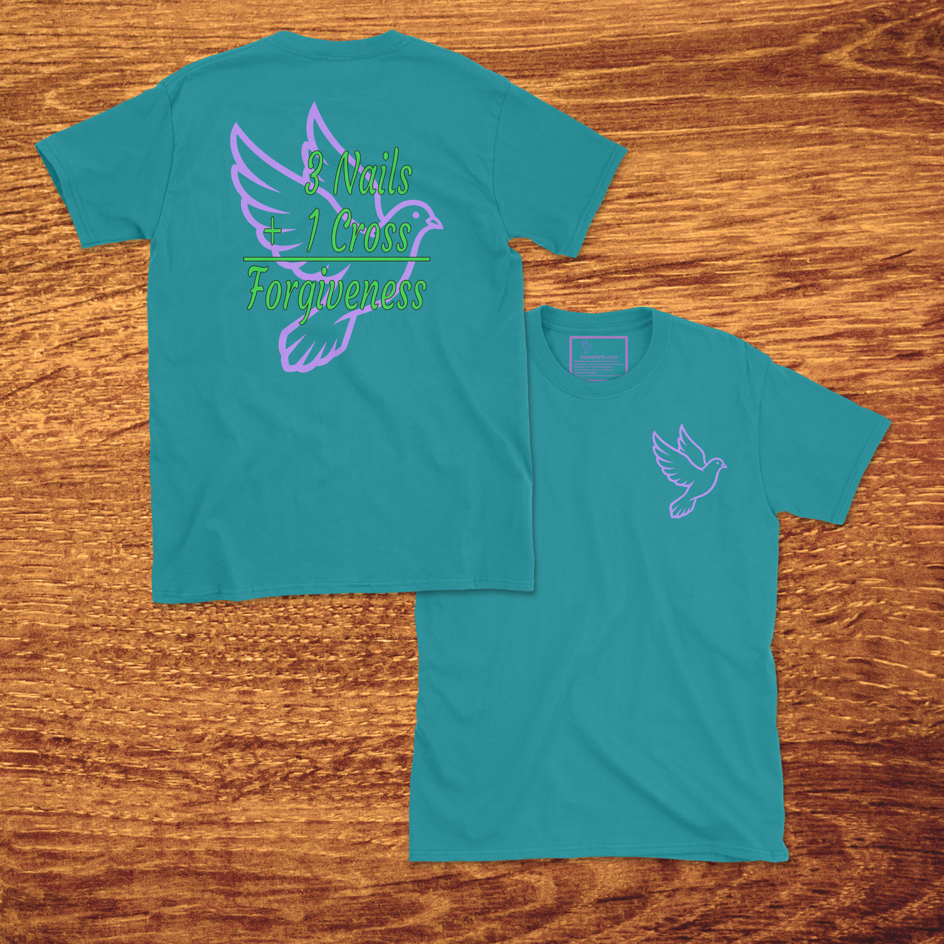 3 Nails + 1 Cross = Forgiveness, Made to Order Adult T-Shirt, Gildan Softstyle 4.5 oz 100% Ring Spun Cotton Tee
