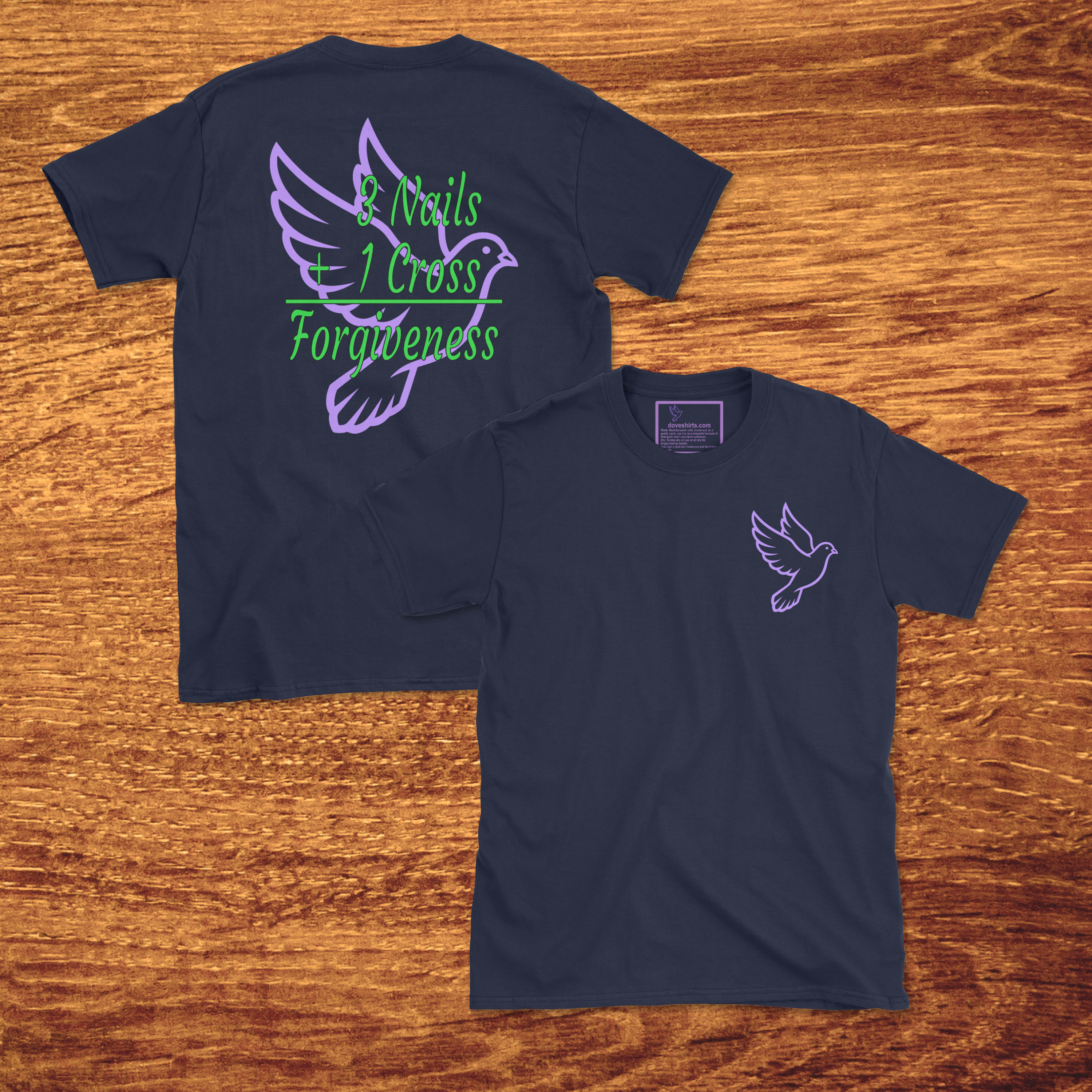 3 Nails + 1 Cross = Forgiveness, Made to Order Adult T-Shirt, Gildan Softstyle 4.5 oz 100% Ring Spun Cotton Tee
