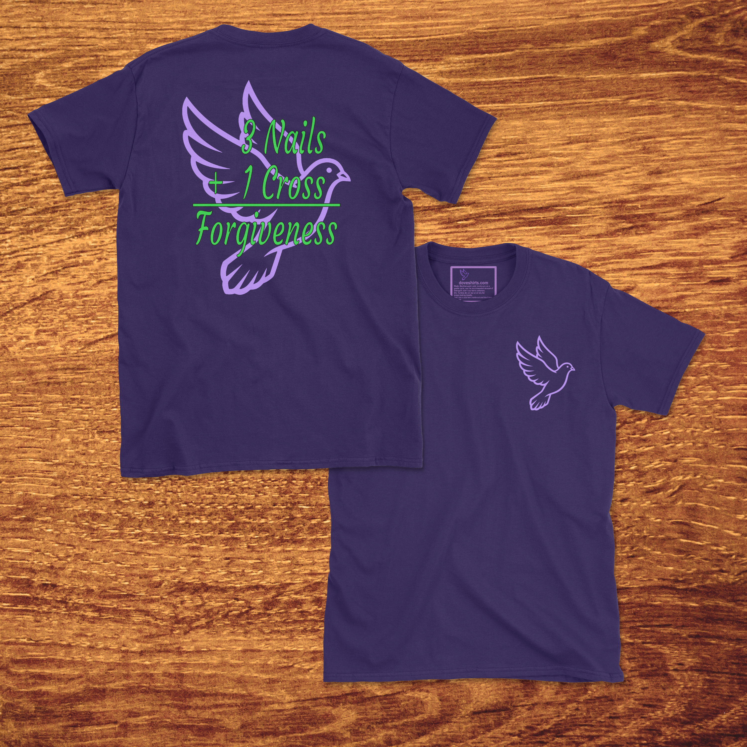 3 Nails + 1 Cross = Forgiveness, Made to Order Adult T-Shirt, Gildan Softstyle 4.5 oz 100% Ring Spun Cotton Tee