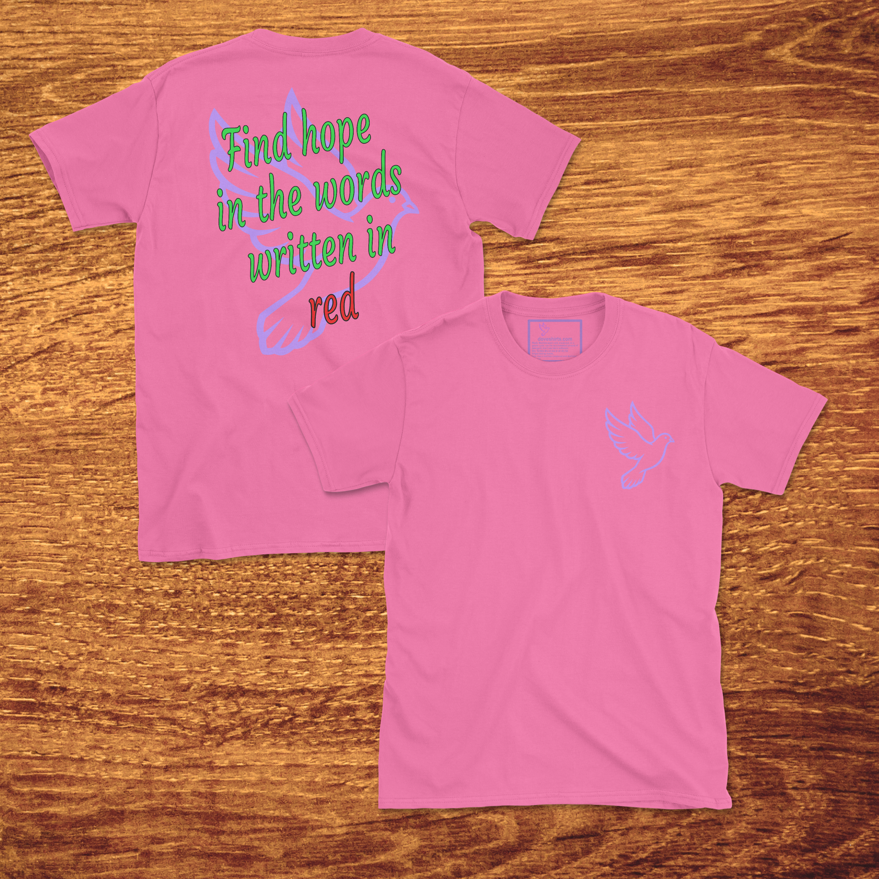 Find Hope in the Words Written in Red, Made to Order Adult T-Shirt, Gildan Softstyle 4.5 oz 100% Ring Spun Cotton Tee