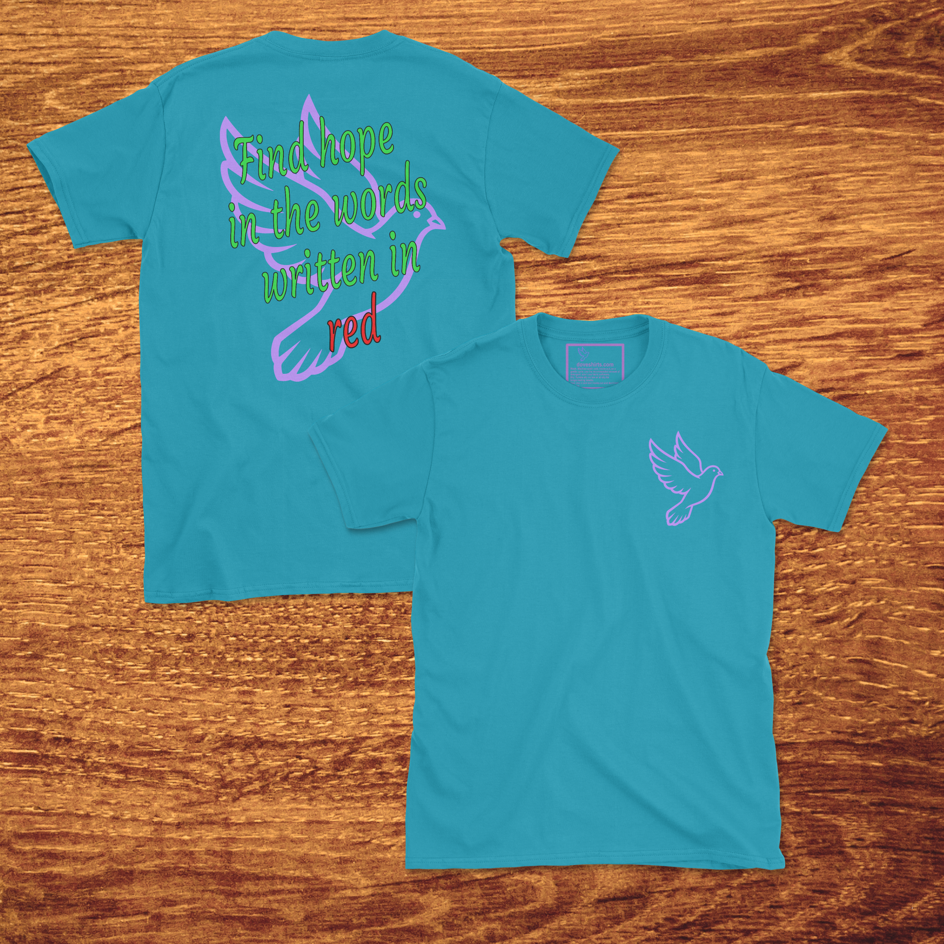Find Hope in the Words Written in Red, Made to Order Adult T-Shirt, Gildan Softstyle 4.5 oz 100% Ring Spun Cotton Tee