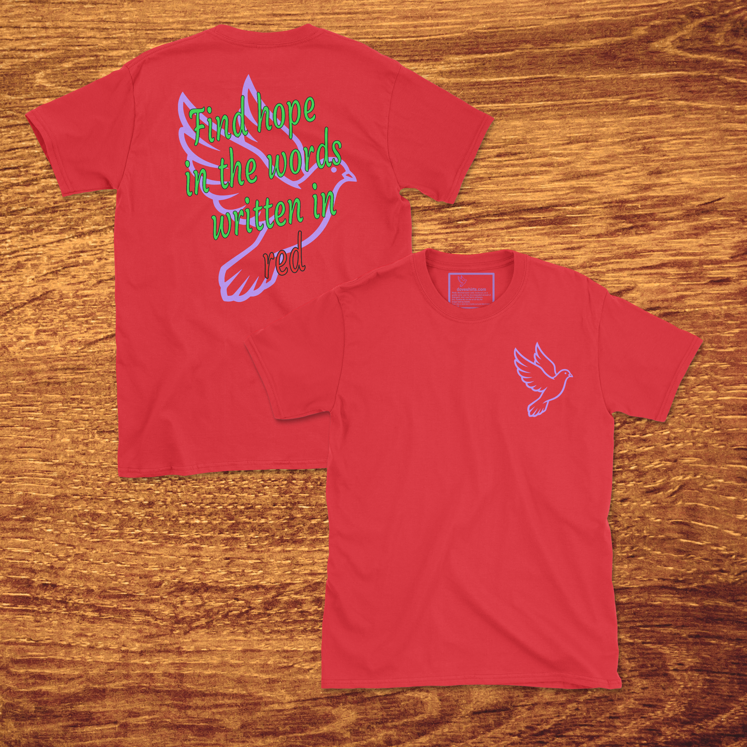 Find Hope in the Words Written in Red, Made to Order Adult T-Shirt, Gildan Softstyle 4.5 oz 100% Ring Spun Cotton Tee