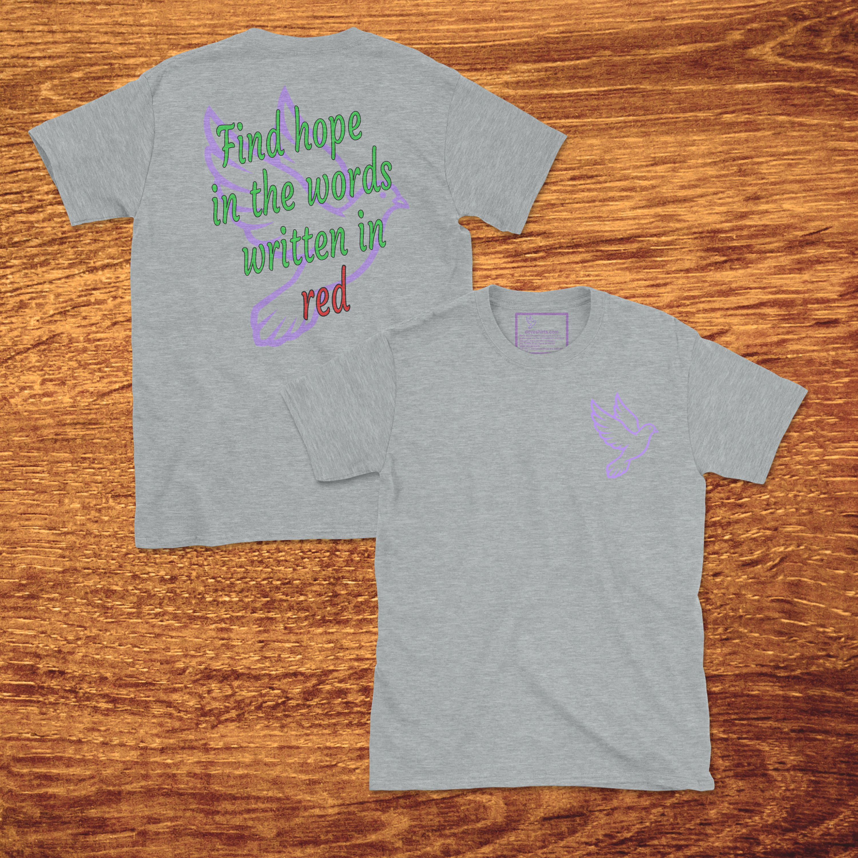 Find Hope in the Words Written in Red, Made to Order Adult T-Shirt, Gildan Softstyle 4.5 oz 100% Ring Spun Cotton Tee