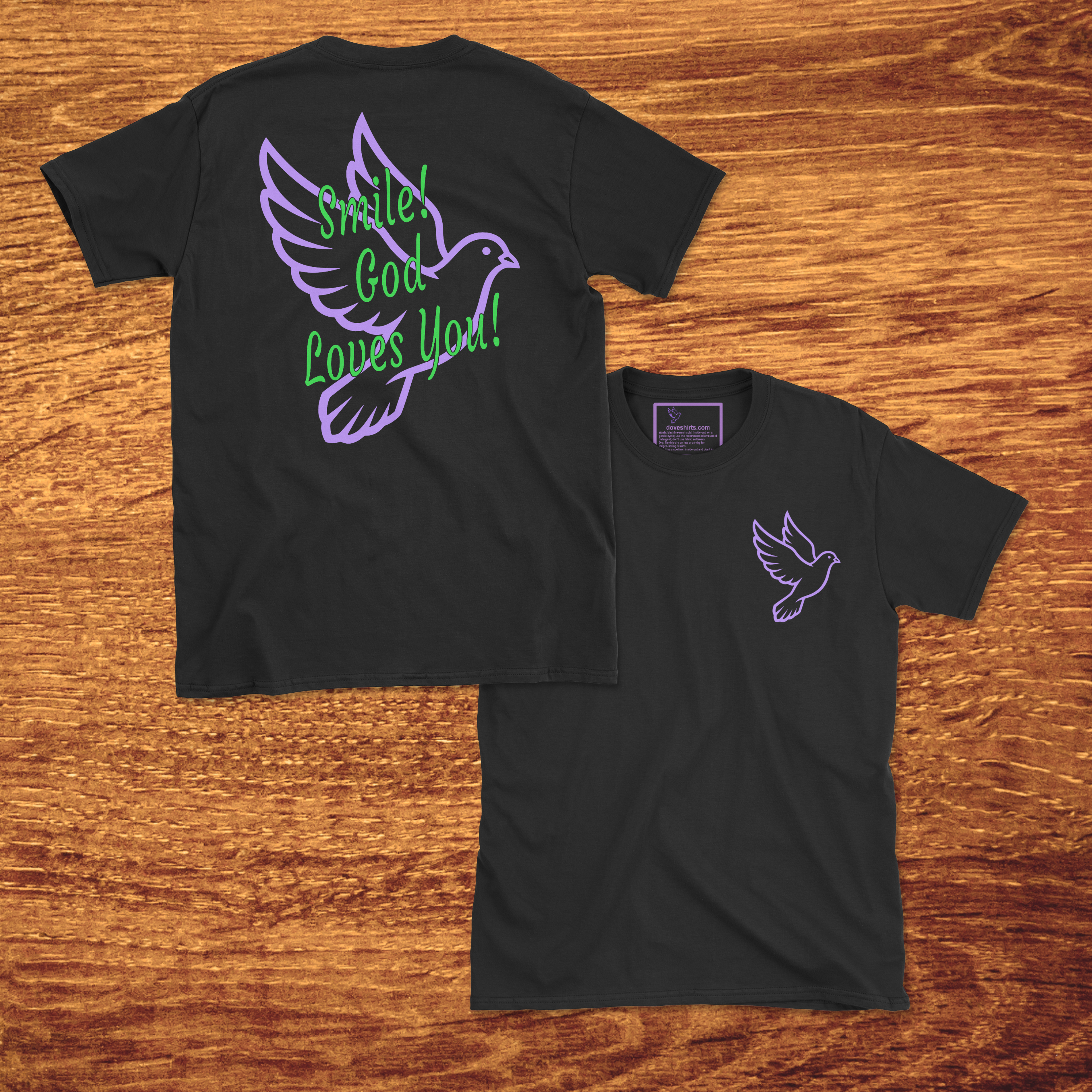 Smile! God Loves You!, Made to Order Adult T-Shirt, Gildan Softstyle 4.5 oz 100% Ring Spun Cotton Tee