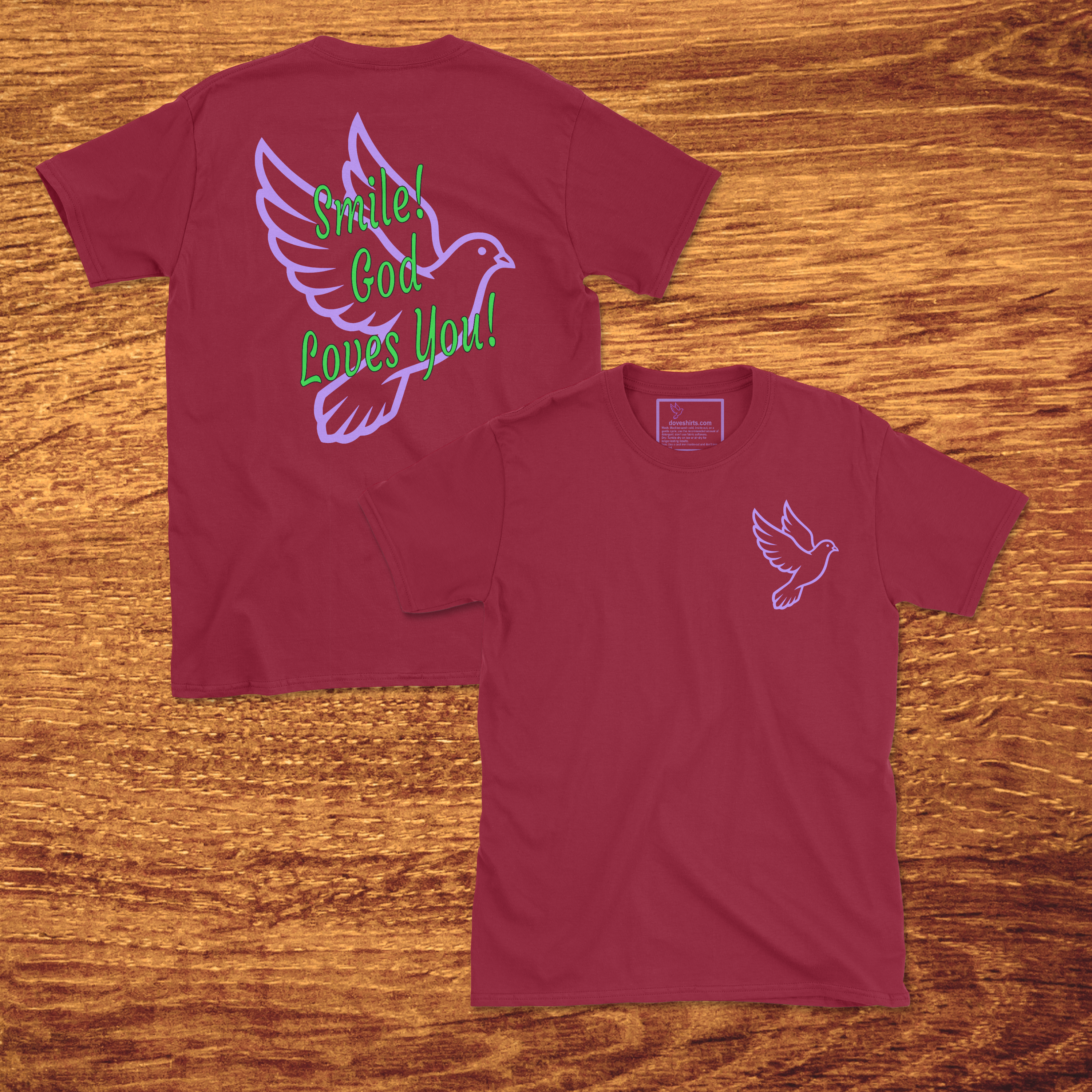 Smile! God Loves You!, Made to Order Adult T-Shirt, Gildan Softstyle 4.5 oz 100% Ring Spun Cotton Tee