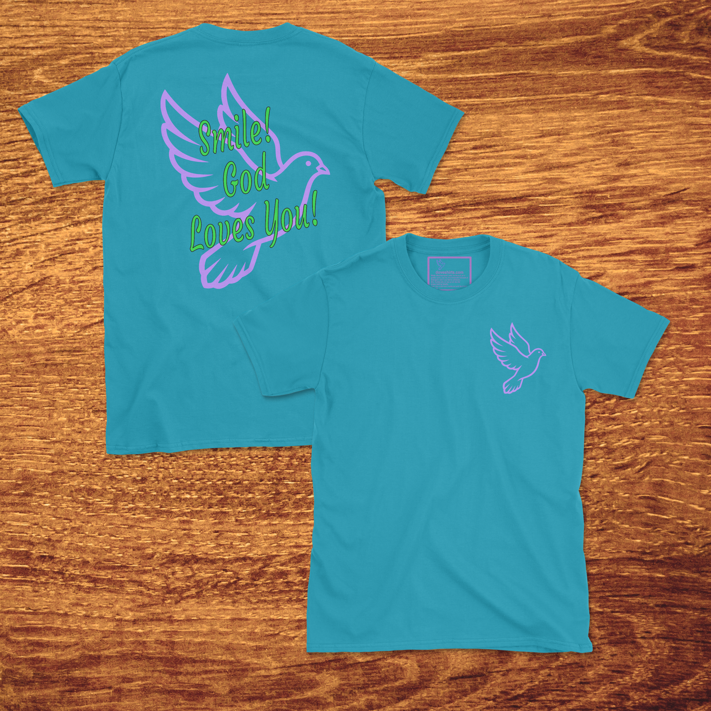 Smile! God Loves You!, Made to Order Adult T-Shirt, Gildan Softstyle 4.5 oz 100% Ring Spun Cotton Tee