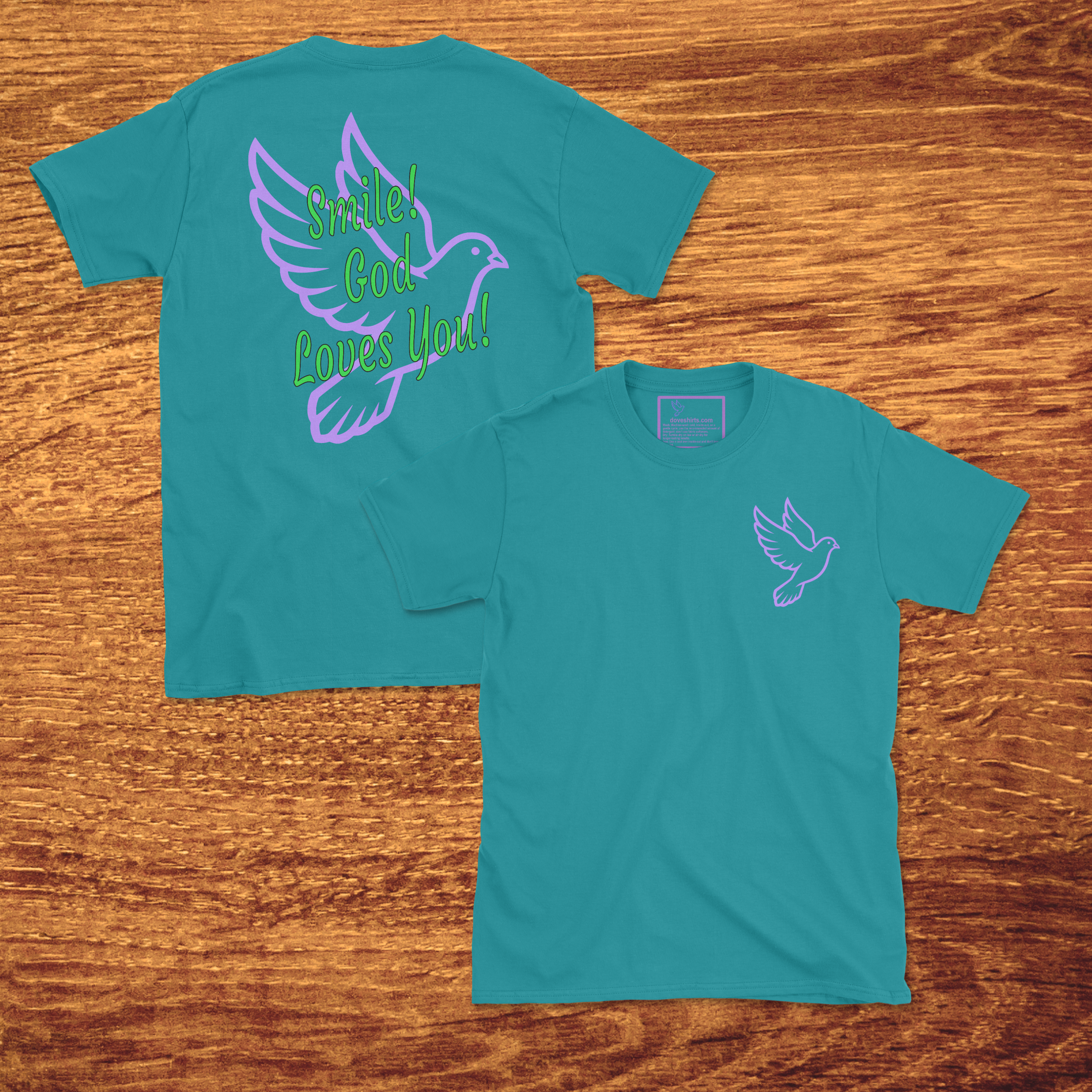 Smile! God Loves You!, Made to Order Adult T-Shirt, Gildan Softstyle 4.5 oz 100% Ring Spun Cotton Tee