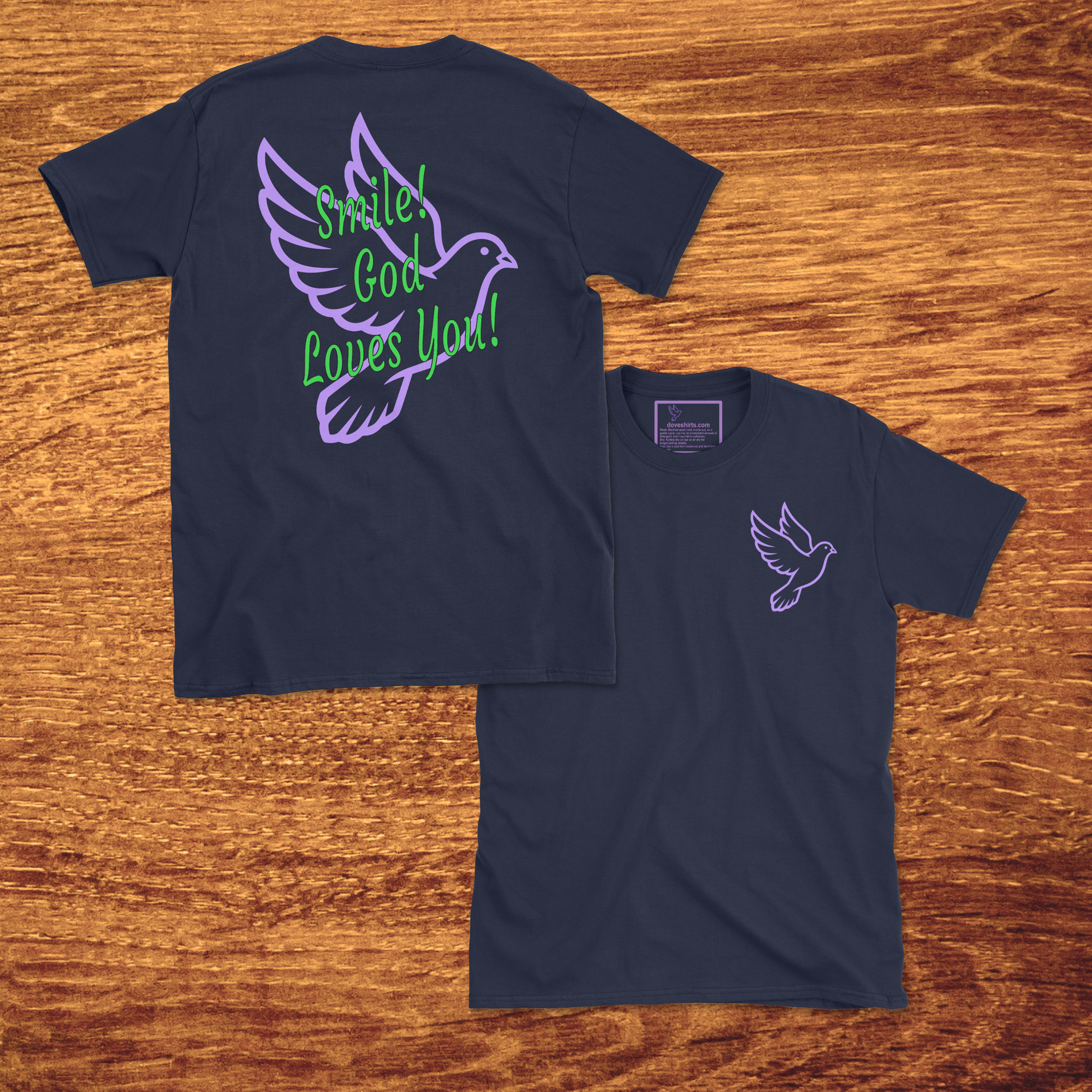 Smile! God Loves You!, Made to Order Adult T-Shirt, Gildan Softstyle 4.5 oz 100% Ring Spun Cotton Tee