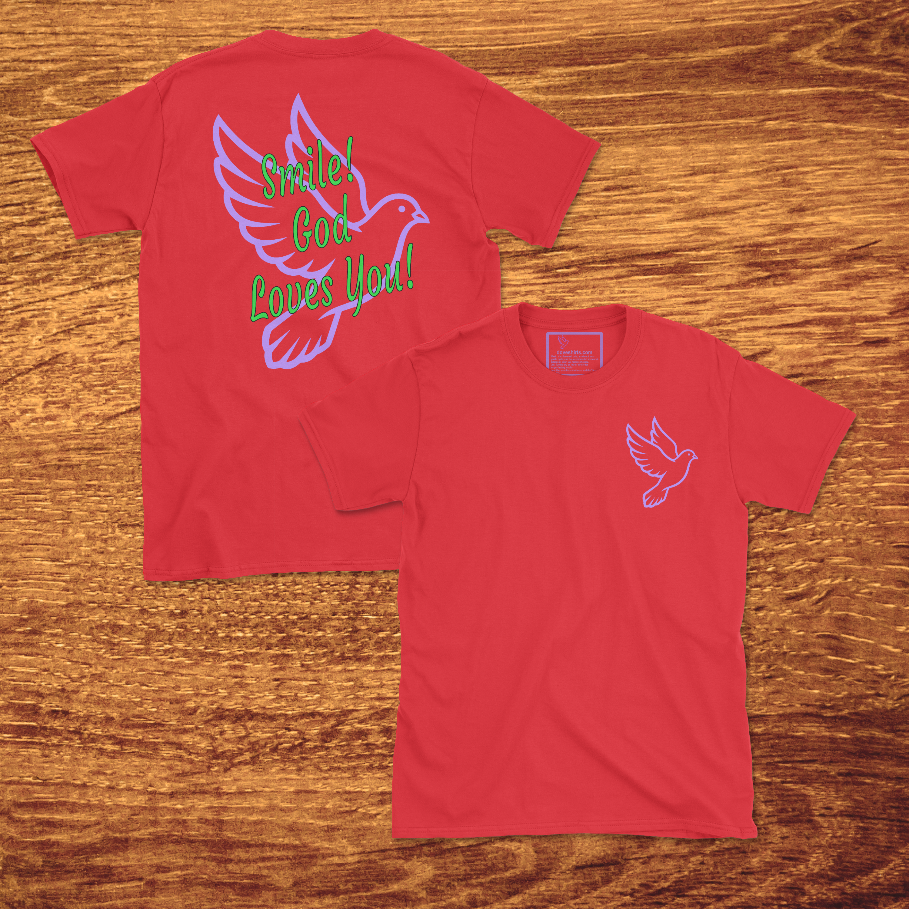 Smile! God Loves You!, Made to Order Adult T-Shirt, Gildan Softstyle 4.5 oz 100% Ring Spun Cotton Tee